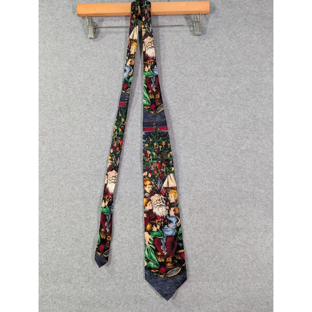 Tango by Max Raab Vintage Christmas Santa Claus Novelty Necktie Holiday Tie 57"